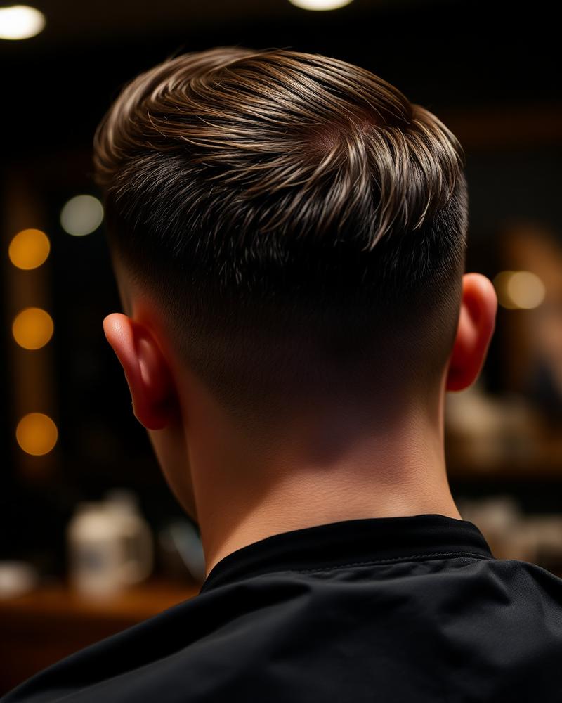 Corte fade masculino visto de trás